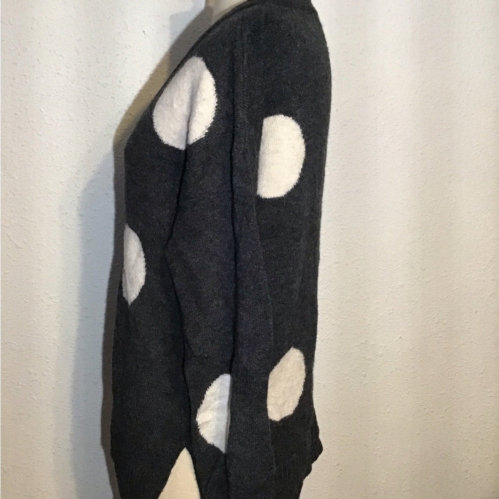 Madewell dotted Bartlett v-neck charcoal sweater size small - Picture 4 of 11